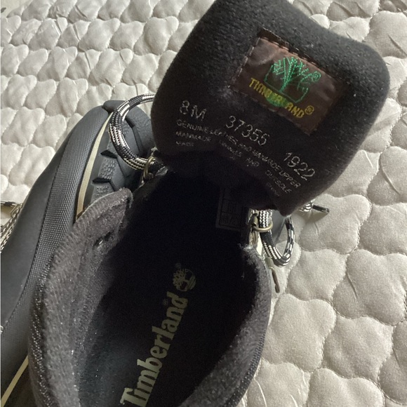 Timberland Hiking Boots size 8, Black and cream lace up, Leather - Picture 10 of 13